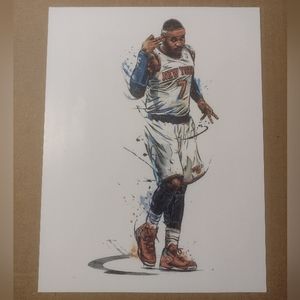 BRAND NEW!💯 CARMELO ANTHONY KNICKS GLOSSY 8.5x11 BASKETBALL COLOR ART POSTER!🤩